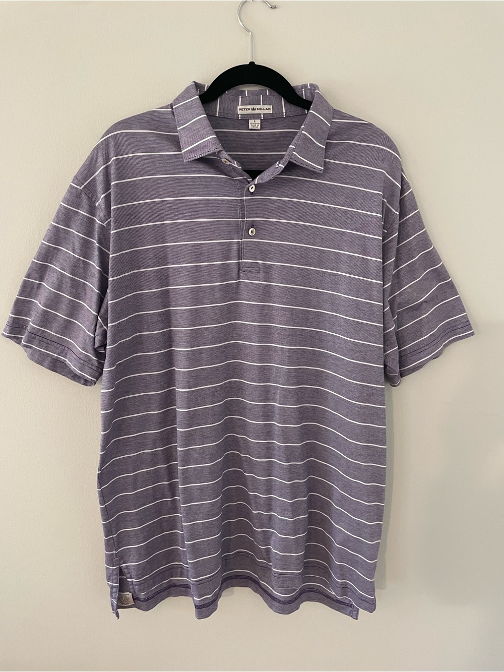 Peter Millar Purple Striped Polo Shirt